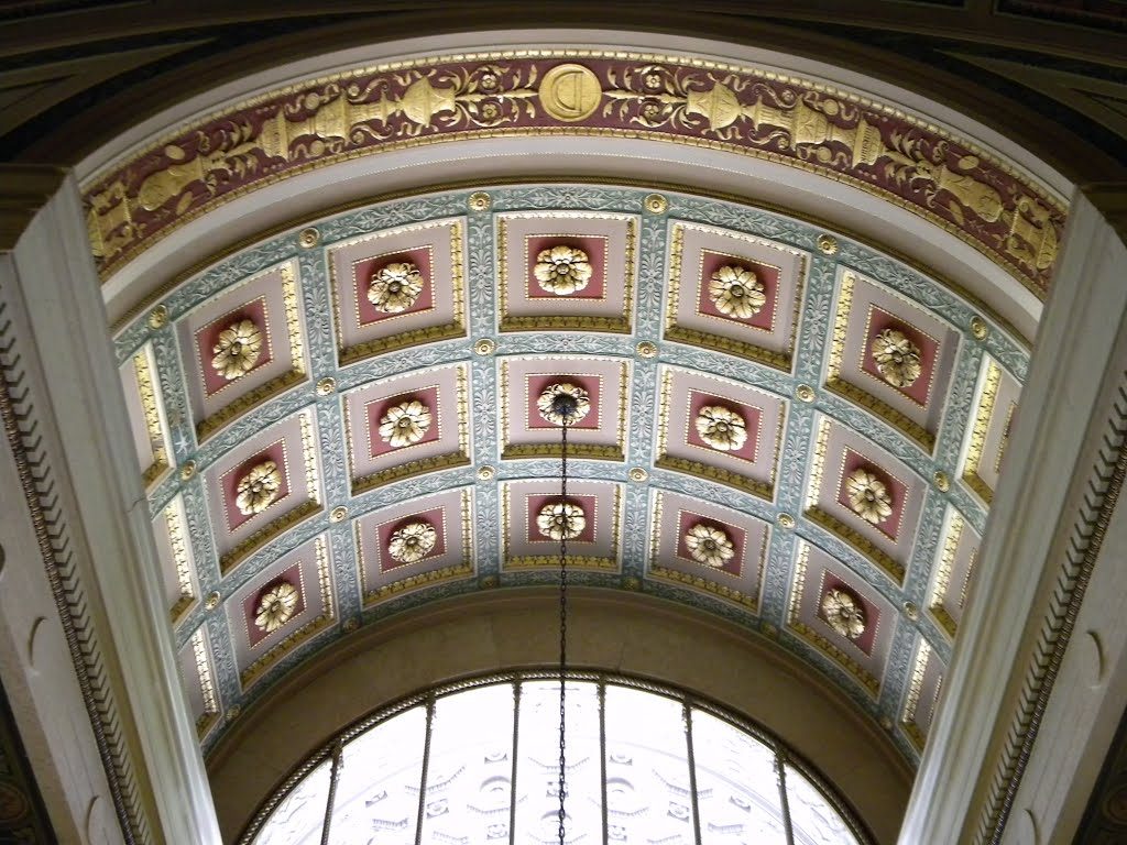 Decorative plaster ceiling after historic restoration